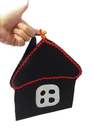 Сувенір фетрова торбинка "будиночок- сумочка для поросят" ручної роботи, handmade казковий декор