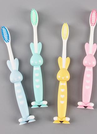 Набор детских зубных щеток jinior зайцы (4шт в уп)2 фото