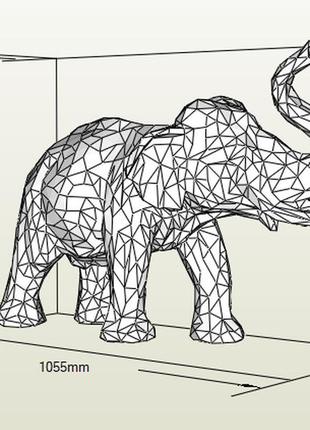 Paperkhan конструктор із картону слон мамонт пазл орігамі papercraft 3d фігура полігональна набір подарок сувенір антистрес7 фото