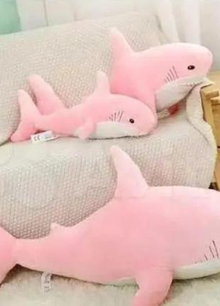 М'яка іграшка акула , подушка іграшка акула рожева blahaj , подушки-антистрес , блохїй ікеа  140 см3 фото