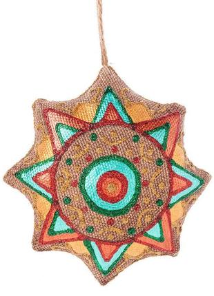 Сувенір текстильний кавовий ароматизований "зірка різдвяна маланка" ручної роботи,...