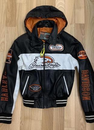 Курточка кожаная harley-davidson usa детская 6-10 лет3 фото