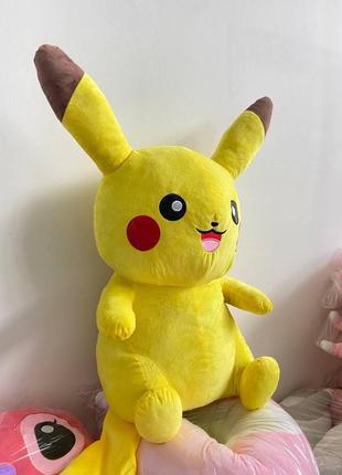 М'яка плюшева іграшка пікачу 75 см із усмішкою покемон pokemon  гіпоалергенна іграшка пікачу, велика подушка пікачу, жовтий6 фото
