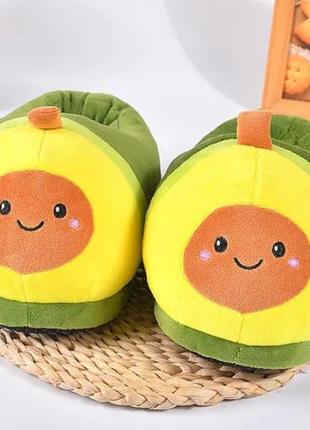 Тапочки авокадо тапки кигуруми для взрослых и детей домашние тапочки тапочки авокадо тоторо плюшевые2 фото