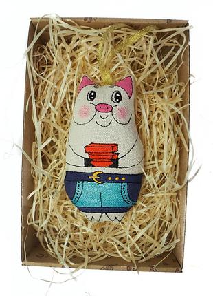 Сувенір текстильний ванільний ароматизований "поросятко наф-наф" ручної роботи, handmade казковий декор