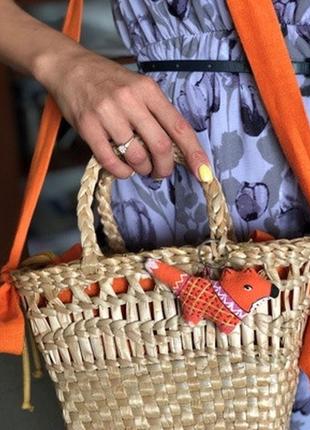 Брелок текстильний ароматизований "лисичка в сорочці в ромбик" ручної роботи, handmade українські прикраси