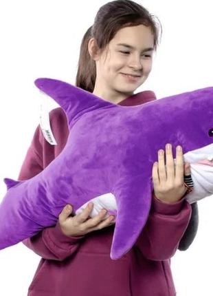 Мягкая игрушка акула 100 см , подушка игрушка акула фиолетовая blahaj , подушки-антистресс , блохий икеа2 фото
