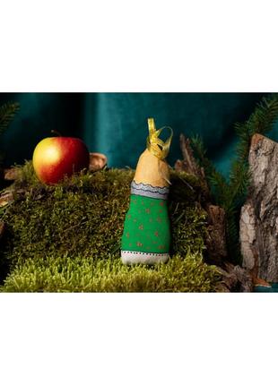 Іграшка текстильна ручної роботи "гном в жовтій шапці" ручної роботи, handmade казковий декор4 фото
