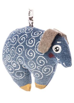 Іграшка оригінальна джинсова "вівця з кишенькою" ручної роботи, handmade фольклорний домашній декор2 фото