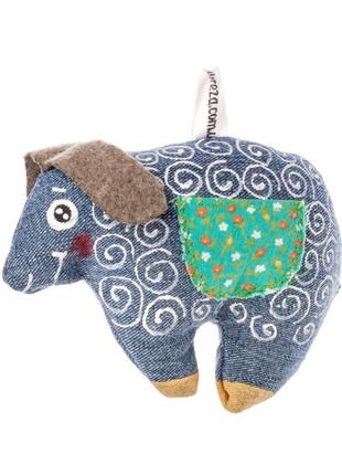 Іграшка оригінальна джинсова "вівця з кишенькою" ручної роботи, handmade фольклорний домашній декор