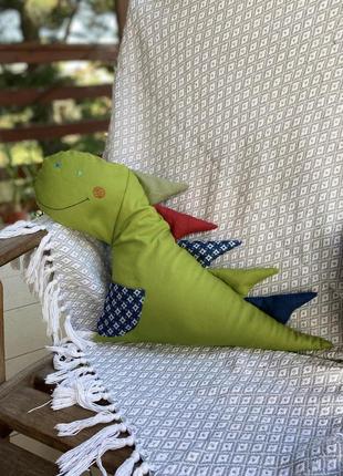 Игрушка-подушка текстильная в форме зверька "дракон виталик" ручной работы, handmade домашний декор