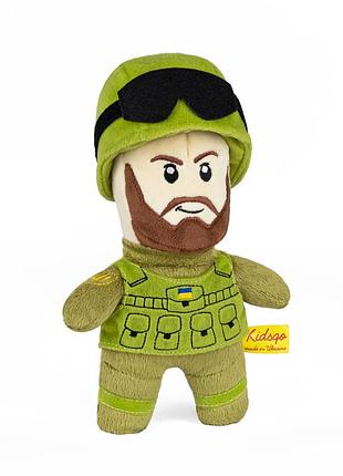 Мягкая игрушка kidsqo солдат всу с бородой 25см (kd704)