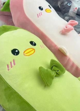 Мягкая игрушка длинная авокадо90 см сердечком подушка обнимашка плюшевая антистресс  розовая