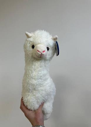 Мягкая плюшевая игрушка альпака бело-бордовая 45 см, 2 в 1 подушка-игрушка антистресс для беременных2 фото