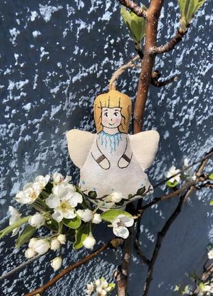 Сувенір ванільний ароматизований текстильний "янгол з бруньками" ручної роботи, handmade святковий декор2 фото