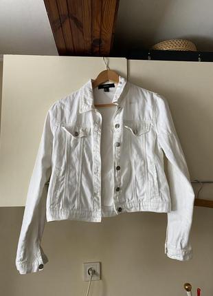 Джинсовий жакет, куртка джинсові біла, піджак джинсовий1 фото