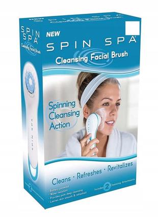 Массажная чистящая щетка для лица spin spa cleansing facial brush5 фото