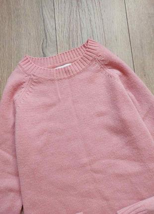 Вовняний джемпер светр пуловер 146 152 см рожевий шерстяной джемпер свитер пуловер 146 152 см розовы2 фото