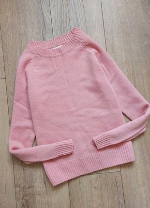 Вовняний джемпер светр пуловер 146 152 см рожевий шерстяной джемпер свитер пуловер 146 152 см розовы4 фото