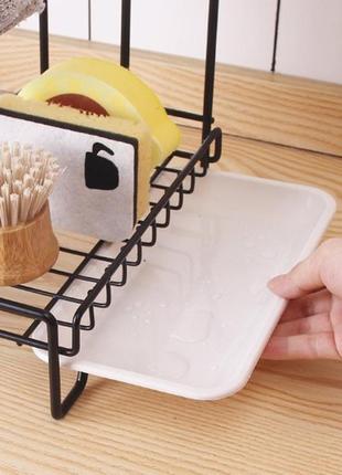 Тримач на мийку для кухні та ванної органайзер для губок і ганчірок підставка для кухонного приладдя4 фото