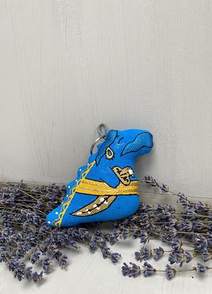 Брелок текстильний ароматизований "дракончик козак" ручної роботи, handmade символічні українські прикраси