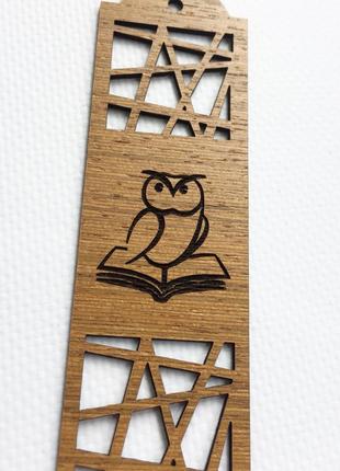 Сова закладка для книг из дерева5 фото