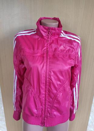 Легка рожева спортивна куртка вітровка adidas