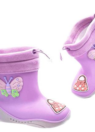 Резиновые сапоги для девочек paliament m80-19/32 фиолетовый 32 размер4 фото