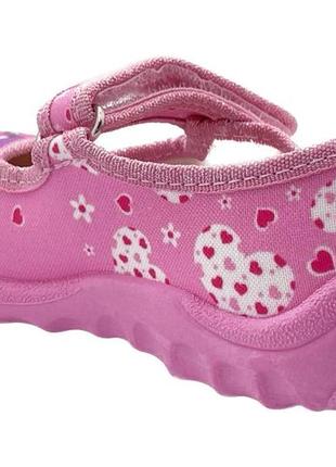 Тапочки на липучках для девочек waldi 360-488/25 розовый 25 размер7 фото