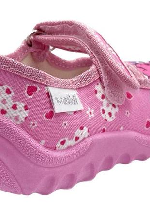 Тапочки на липучках для девочек waldi 360-488/25 розовый 25 размер6 фото