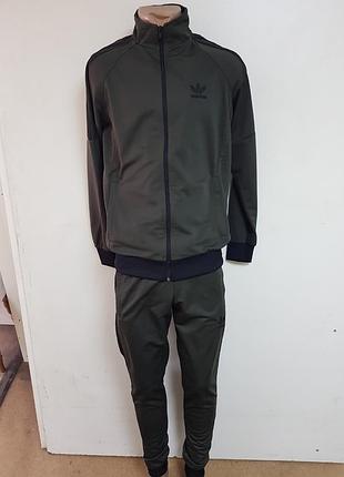 Спортивний костюм adidas трикотаж весна літо хакі олімпійка і штани