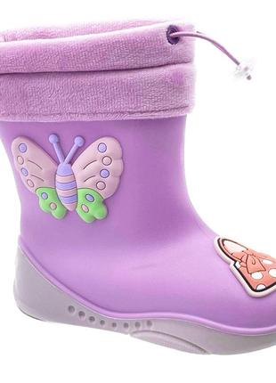 Гумові чоботи для дівчаток paliament m80-19/29 фіолетові 29 розмір