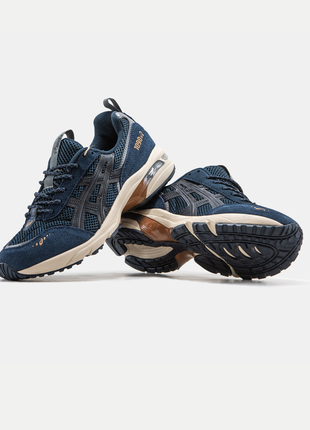 Мужские замшевые кроссовки asics gel-1090v2 blue