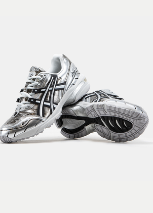 Мужские кожаные кроссовки asics gel-1090 x kiks silver white