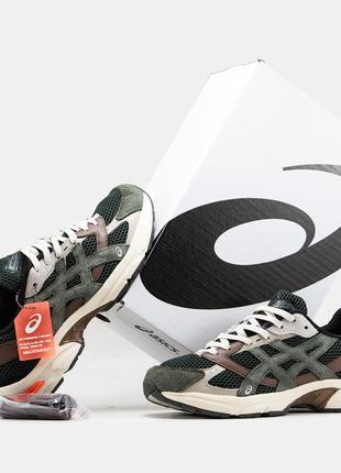 Мужские замшевые кроссовки asics gel-1130 x hal studio green brown grey beige9 фото