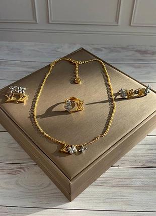 Сережки колье каблучка в стилі  louis vuitton