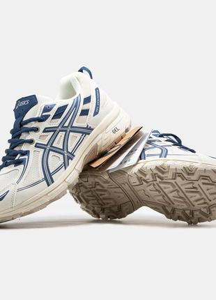 Чоловічі шкіряні кросівки asics gel-venture 6 blue beige7 фото