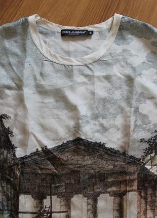 Эксклюзивная шелк футболка майка античность греция dolce&gabbana ancient greek print top4 фото