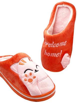 Тапочки домашние для девочек lion y26565p/30 оранжевый 30 размер1 фото