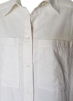 Льон! довге біле плаття-сорочка, стильна літня накидка безрукавка h&amp;m6 фото