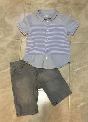 Стильну джинсову сорочку m&co p.7-8 років5 фото