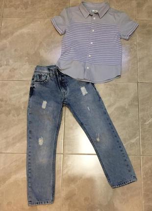Стильну джинсову сорочку m&co p.7-8 років6 фото