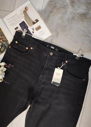 Прямі чорні джинси mango, 44р, запалення6 фото