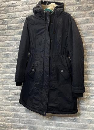 Куртка, парка жіноча, довга куртка, розмір 44, тепла куртка, чорна1 фото
