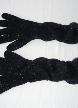 Довгі рукавички з люрексом