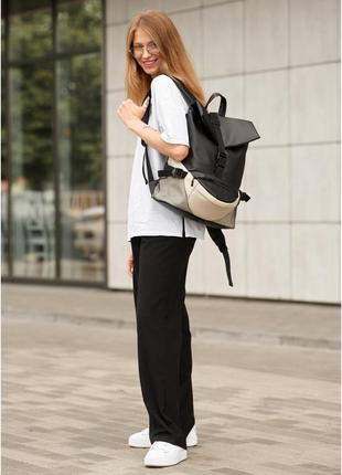 Жіночий рюкзак sambag renedouble чорно-сірий3 фото