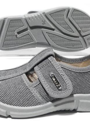 Тапочки на липучках для мальчиков waldi 385-251/29 серый 29 размер