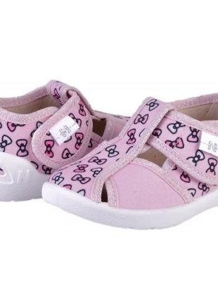 Тапочки на липучках для девочек natur 360527/22 розовый 22 размер