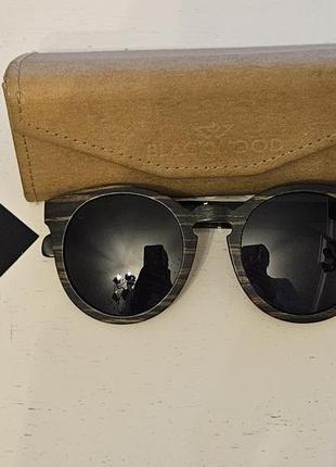 Сонцезахисні окуляри black  wood2 фото