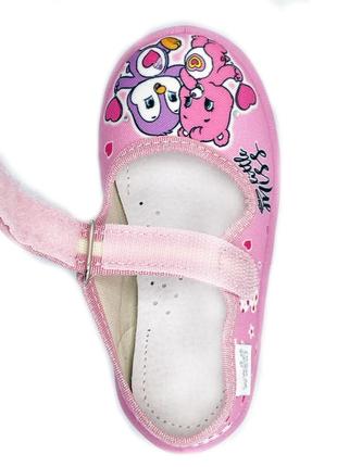 Тапочки на липучках для девочек waldi 360-488/26 розовый 26 размер2 фото